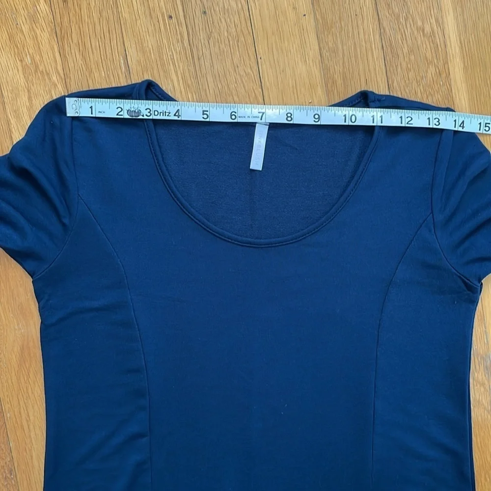 PinkBlush Solid Navy Blue Maternity Maxi Dress Size Small Long Sleeve